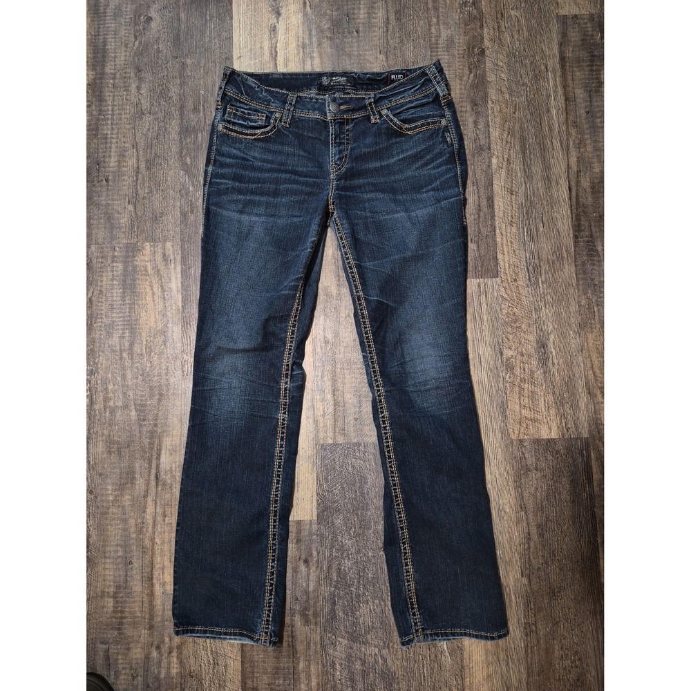 Silver Jeans Co. Suki Fluid Denim Mid Straight Dark Wash Sz W33xL32